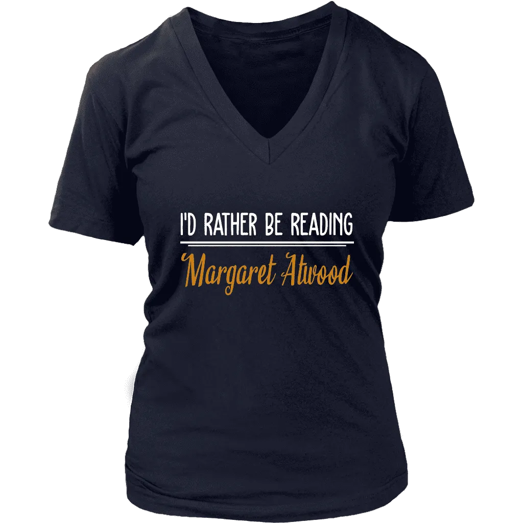 "I'd Rather Be reading MA" V-neck Tshirt