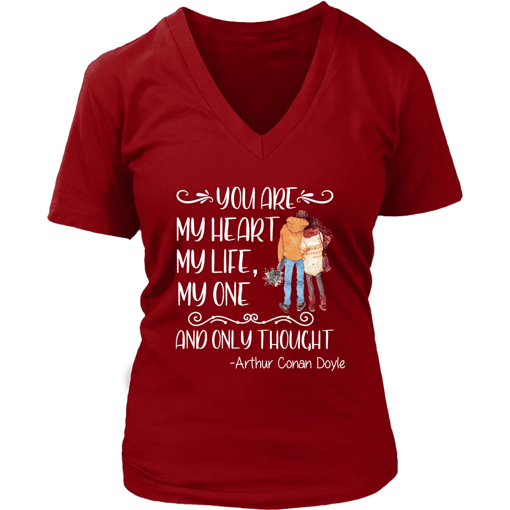 "My heart my life" V-neck Tshirt