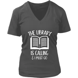 "The library" V-neck Tshirt