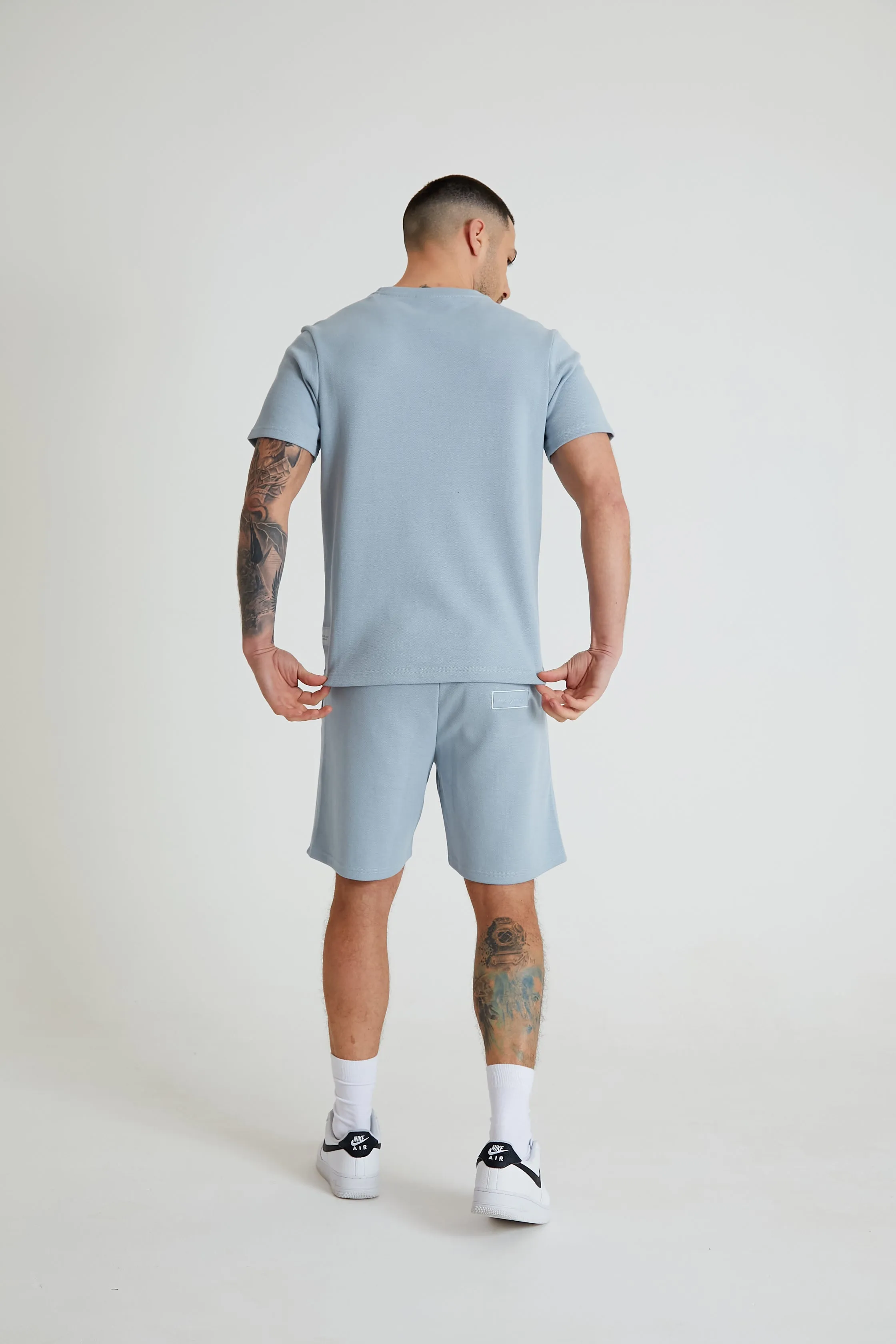 Ranger Pique crew neck Cerulean