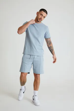 Ranger Pique crew neck Cerulean