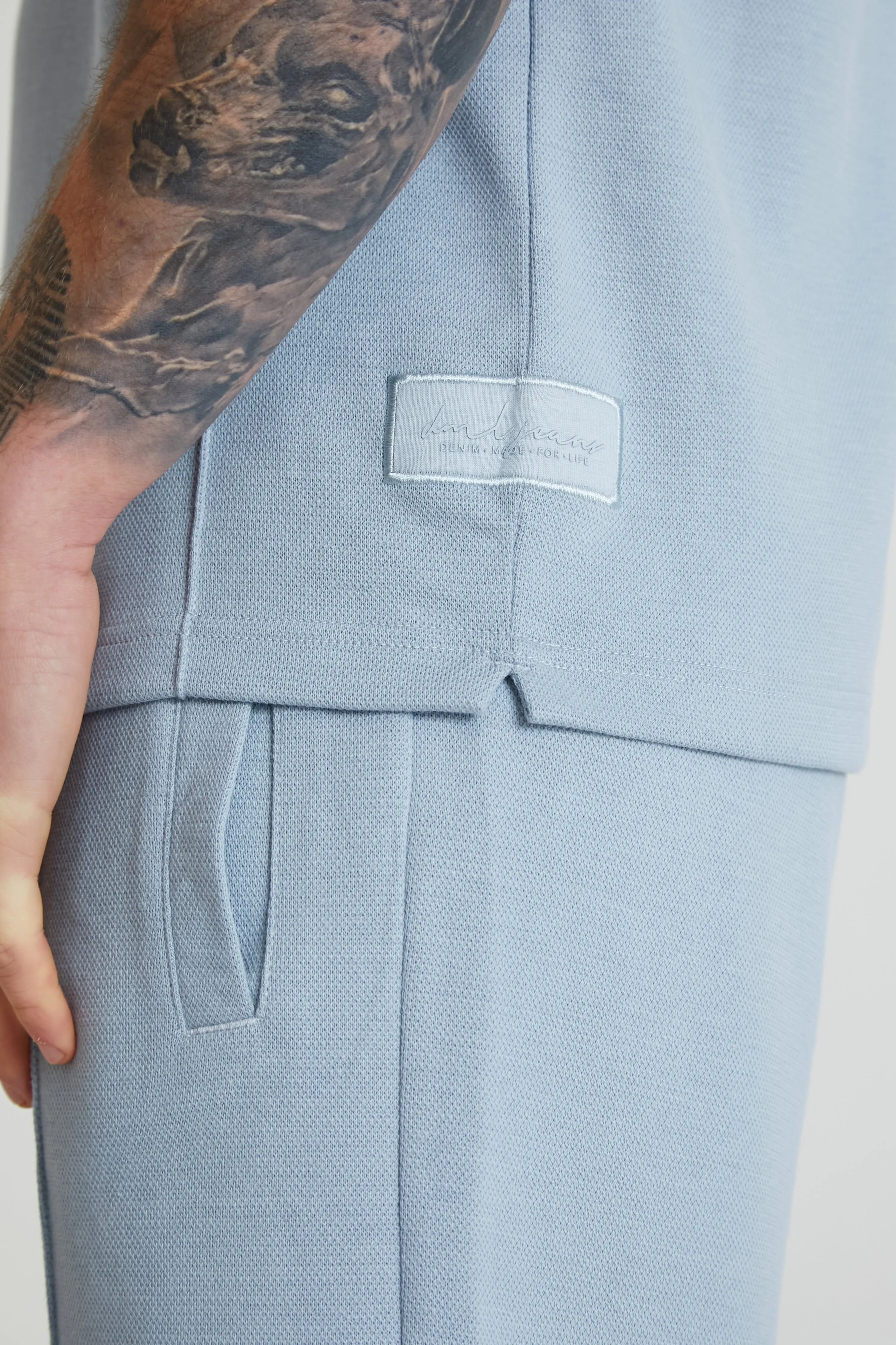 Ranger Pique crew neck Cerulean