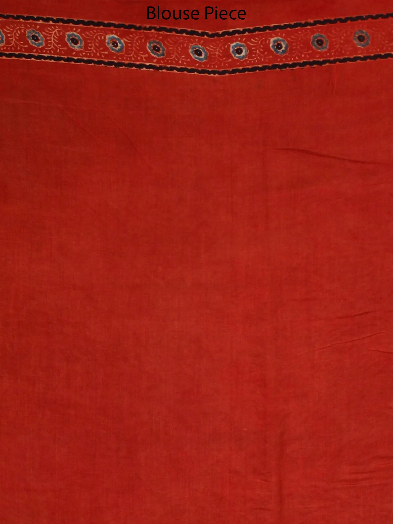 Red Beige Black Ajrakh Hand Block Printed Modal Silk Saree in Natural Colors - S031703356