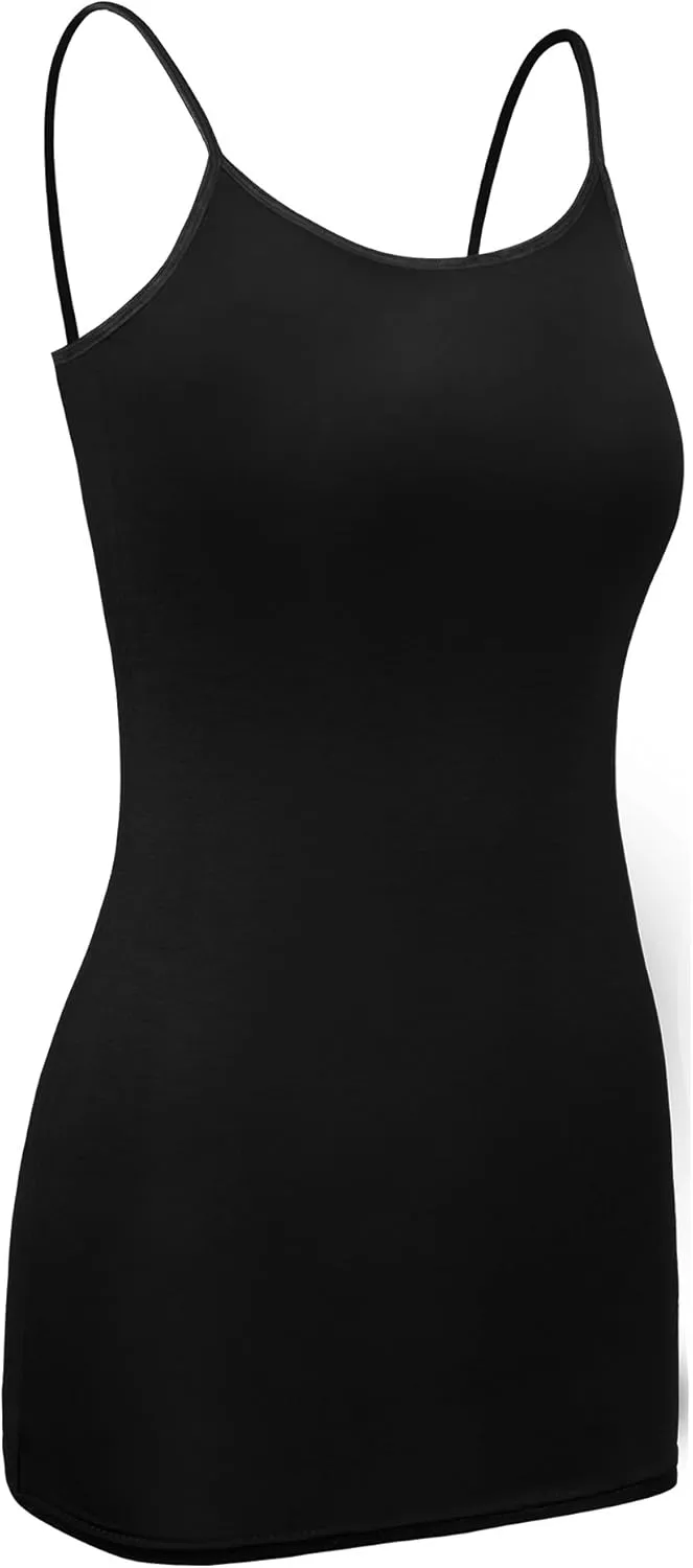 SATINIOR Women Cami Camisole Adjustable Spaghetti Strap Tank Top Basic Layering Long Tanks