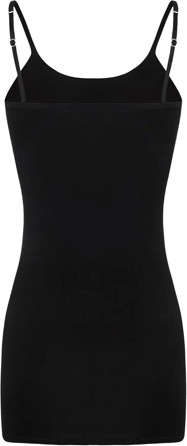 SATINIOR Women Cami Camisole Adjustable Spaghetti Strap Tank Top Basic Layering Long Tanks