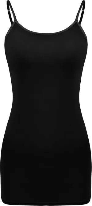 SATINIOR Women Cami Camisole Adjustable Spaghetti Strap Tank Top Basic Layering Long Tanks