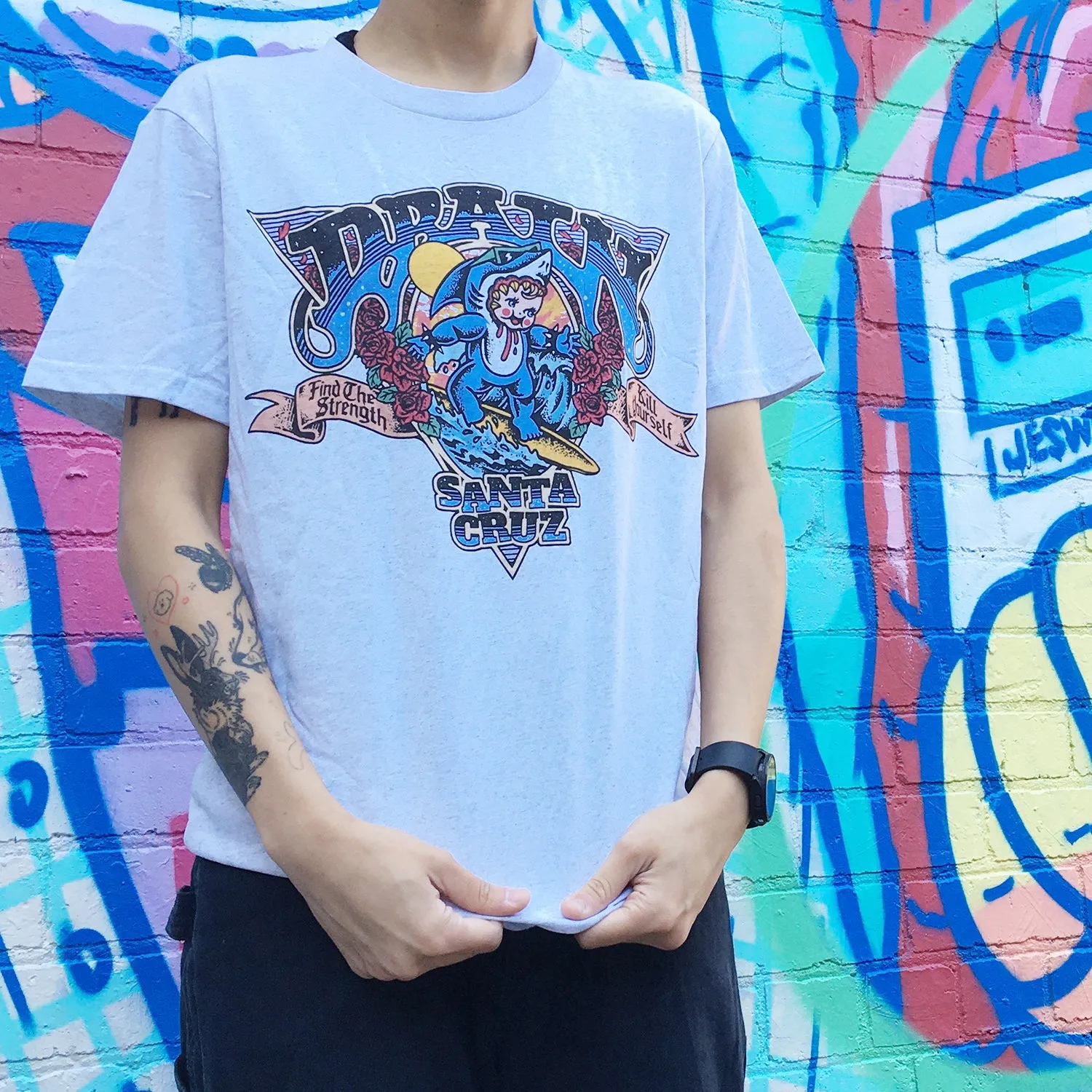 Surfin' Kewpie T-Shirt (White Marle)