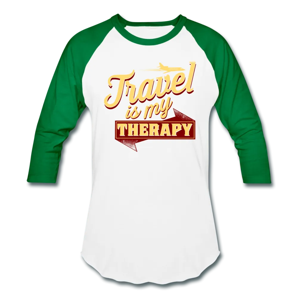 Travel is my Therapy Unisex Baseball T-Shirt
