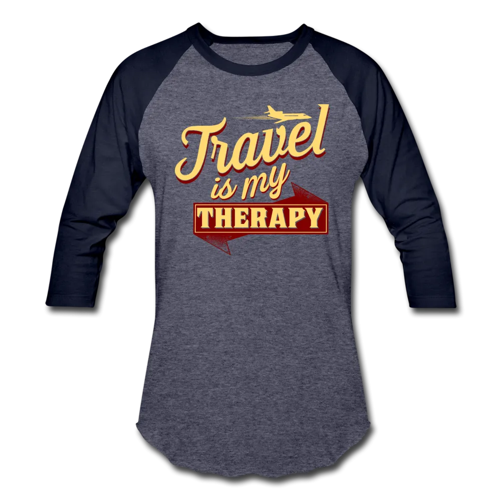 Travel is my Therapy Unisex Baseball T-Shirt