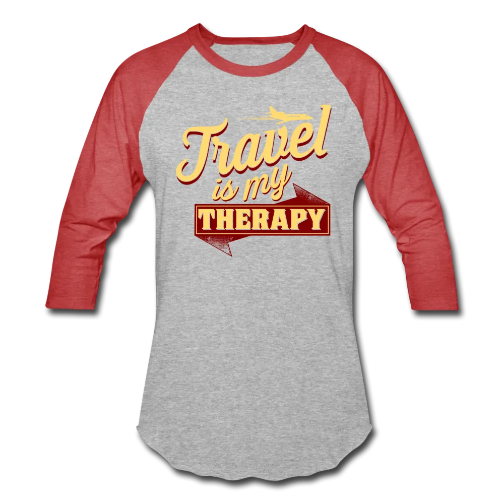 Travel is my Therapy Unisex Baseball T-Shirt