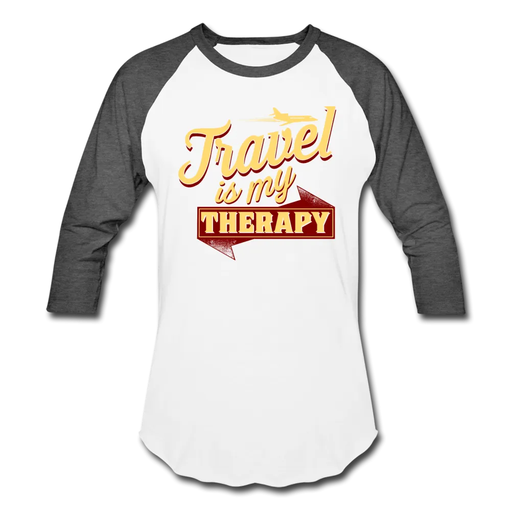 Travel is my Therapy Unisex Baseball T-Shirt