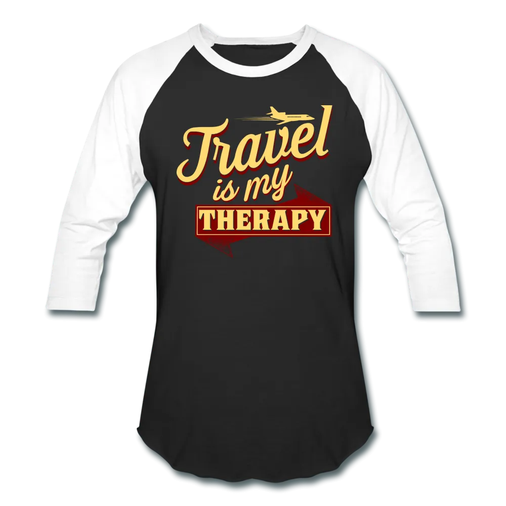 Travel is my Therapy Unisex Baseball T-Shirt