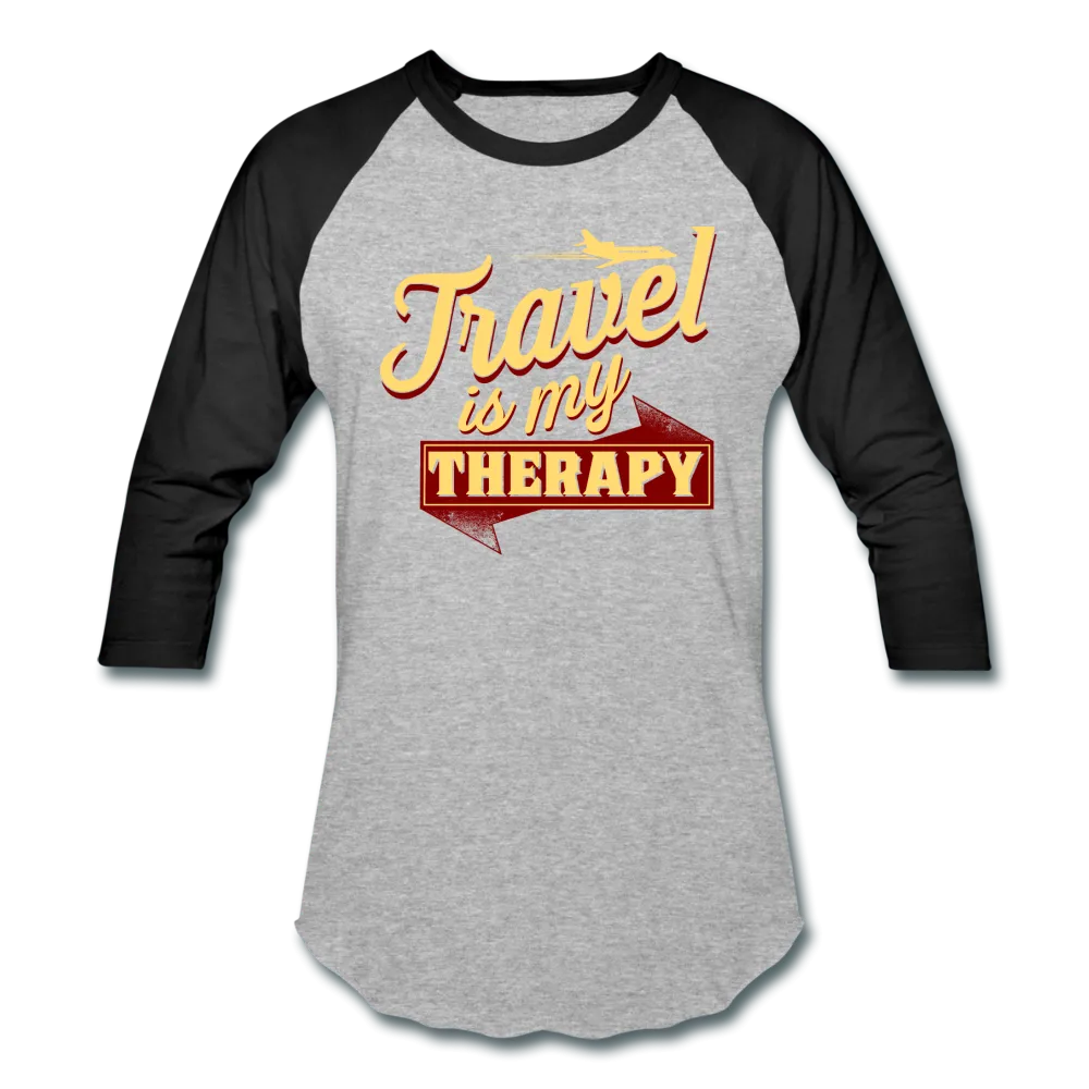 Travel is my Therapy Unisex Baseball T-Shirt
