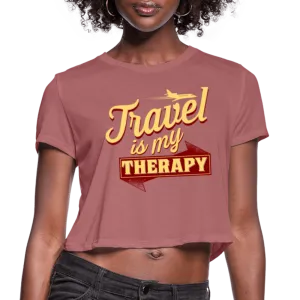 Travel is My Therapy Women's Crop Top (Style 2)