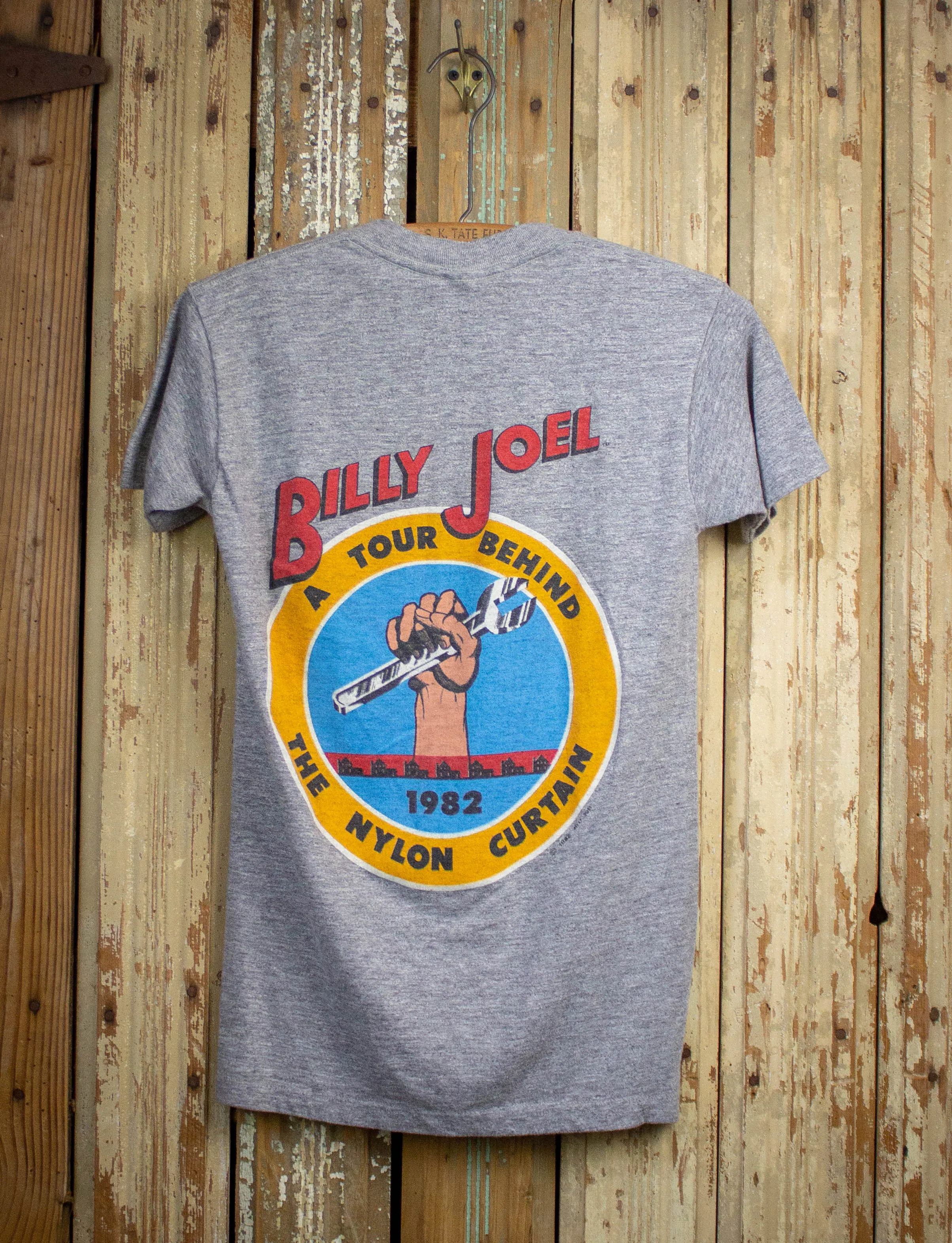 Vintage Billy Joel The Nylon Curtain Concert T Shirt 1982 Gray Small