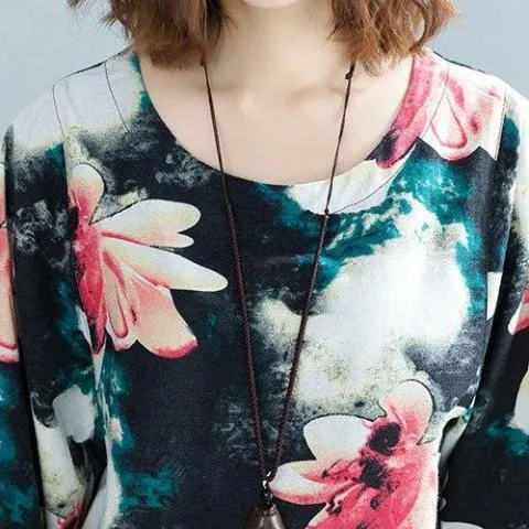 Vintage Printed Floral Linen Shirt