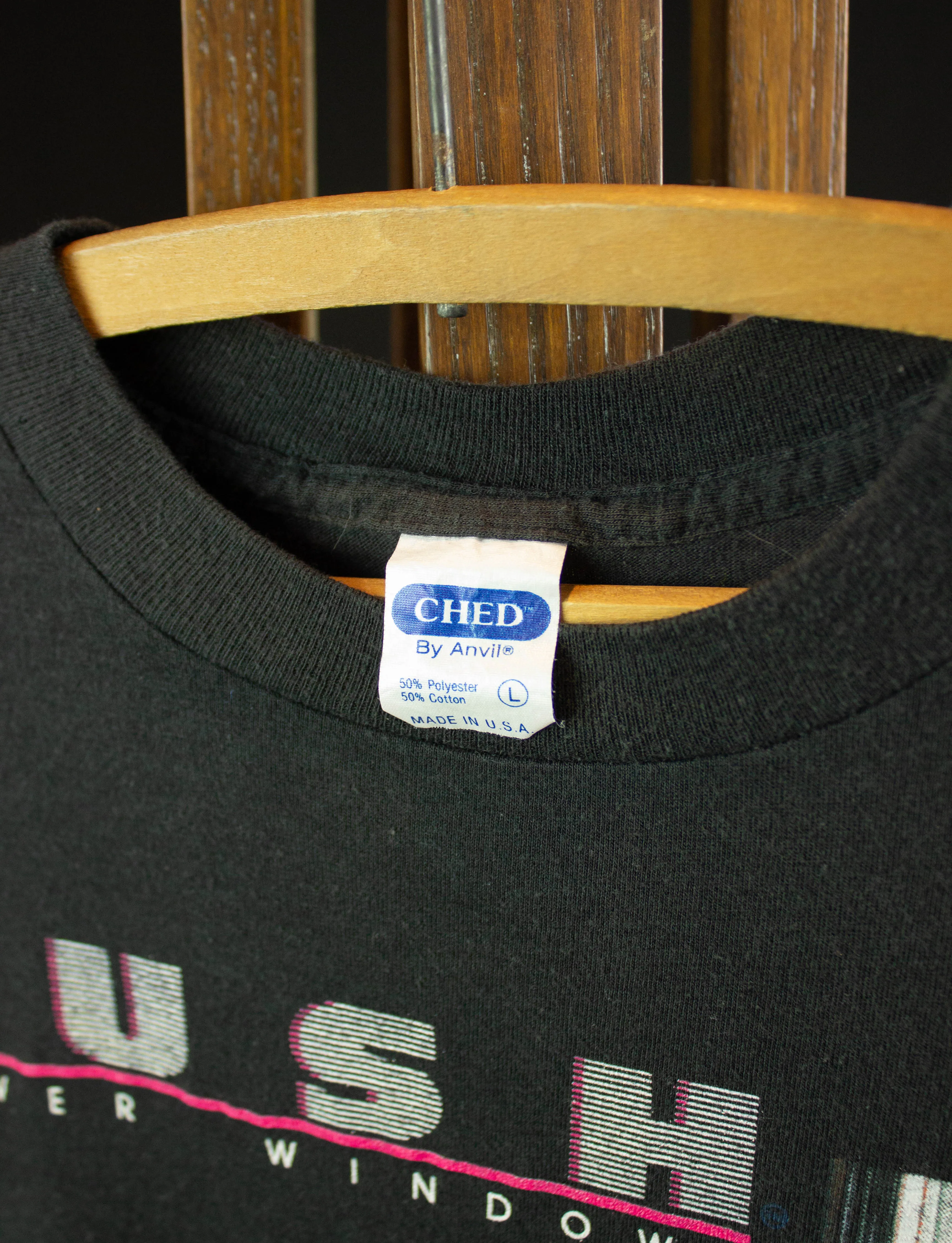 Vintage Rush Concert T Shirt 1985 Power Windows Tour Black Small