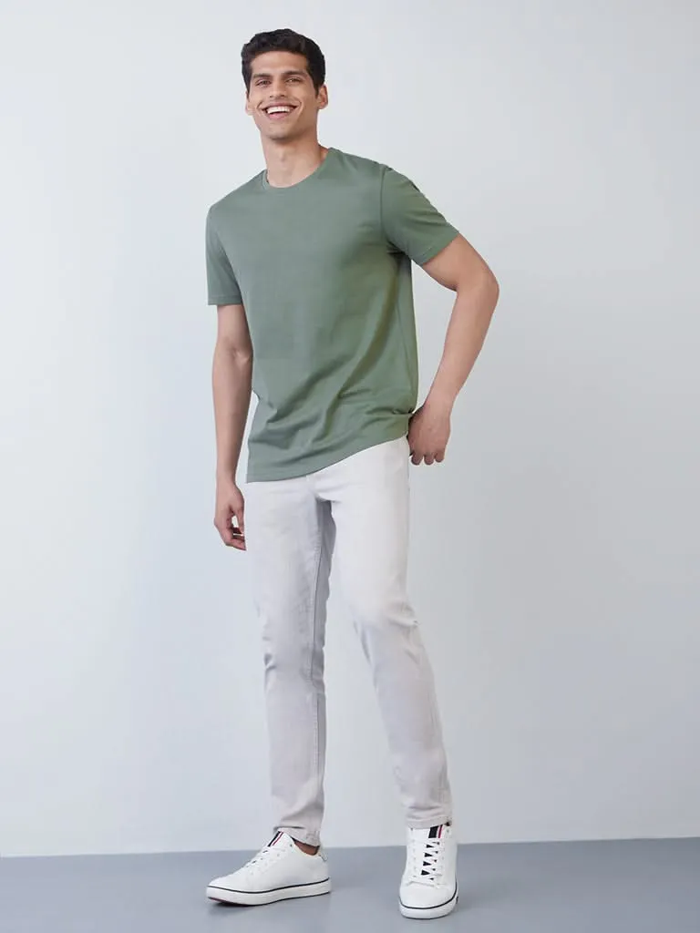 WES Casuals Olive Slim-Fit T-Shirt